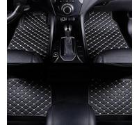 PEJLHK Right Hand Drive Car Floor Mats for SEAT ibiza 2010 2011 2012 2013 2014-2017,Pu Leather Waterproof Foot Pads,Interior Accessories,2Front+2Rear,Black-Beige