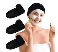 Pejnl 3 Pack Facial Spa Headband for Women - Adjustable, Non-Slip Terry Cloth Hair Band for Washing Face, Makeup, and Shower - Soft and Stretchable Hair Wrap