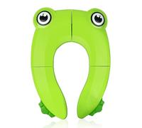 Pejoye Foldable Potty Toilet Training Seat, Travel Portable, Toddler, Folding Potty Training Seat for Kids with 6 Anti Slip Silicone Pads and 1 Carry Bag, Green Frog