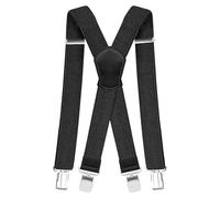 Pejoye Mens Braces，1.5inch Heavy Duty Suspenders for Men and Women - Adjustable X-Back Braces with 4 Strong Metal Clips, Elastic Trousers Suspenders for Work, Office, Casual