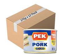 PEK Chopped Pork Gold 170g - Extra Lean, High Protein Luncheon Meat, Ready to Eat for Quick Sandwiches & Snacks (Pack of 12)