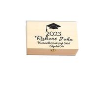 Pekdi Personalized Graduation Keepsake Box Wood Memory Box Engraved Graduation Gift Wood Storage Box Graduation Decorations Box High School Senior College Class of 2023 Keepsake