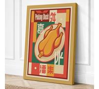 Peking Duck Diner Retro Canvas Wall Art Print 18x12 Inch