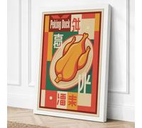 Peking Duck Diner Retro Canvas Wall Art Print 30x20 Inch