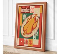 Peking Duck Diner Retro Canvas Wall Art Print 30x20 Inch