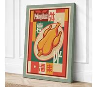 Peking Duck Diner Retro Canvas Wall Art Print 36x24 Inch