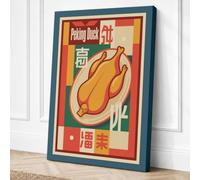 Peking Duck Diner Retro Canvas Wall Art Print 36x24 Inch