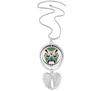 Peking Opera Head Colorful Yaguanlou Pendant Angel Wings Rotating Necklace Jewelry