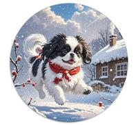 Pekingese 1000 Piece Circular Jigsaw Creative Dog Seeking A Challenging And Relaxing Activity Games for Adults And Kids 1000pcs (67.5x67.5cm)