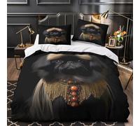 Pekingese dog 3D Print Comforter Cover 3pcs Microfibre Stain-Resistant Luxury pet accessory Duvet Insert Cover 2 Pillow Shams Zippered Closure Bed Linen Adults Families Super king（260x220cm）