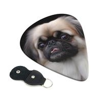 Pekingese Dog 6 Pack Guitar Picks With Holder, Personalized Guitar Plectrums Non-Slip Portable Ukulele Bass Picks 0.46mm For Acoustic Guitar Lovers Gifts