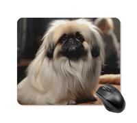 Pekingese Dog Mouse Pad Cute Square Mouse Mat Leather Non-Slip Rubber Base Mousepad Waterproof Computer Mouses Pad for Laptop Wireless Mouses Keyboard Home Office 25 * 30cm