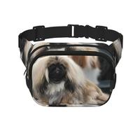 Pekingese Dog Square Double Layer Waist Bag Belt Fanny Pack Purse with Adjustable Strap, Running, Travel, Hiking
