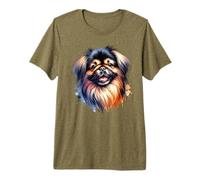 Pekingese Dog Watercolor Artwork Premium T-Shirt