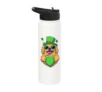 Pekingese I Love Irish Heart Saint Patrick's Day Stainless Steel Insulated Water Bottle