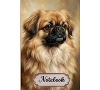 Pekingese Notebook For Dog Lovers: 6x9 Lined Journal with PEKE Line Art on Every Page, 120 Pages - Gift for Dog Mom & Dog Dad