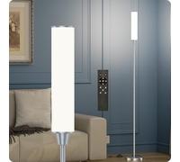 pekipe Dimmable Floor lamp with Remote Control,Floor Lamp for Bedroom Living Room Office,Adjustable Brightness (10%-100%) and Color Temperature (3000k-6000k),LED Corner Lamp with Foot Switch (Nickel)
