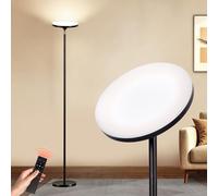 pekipe Floor Lamps for Living Room Bedroom,Uplighter Floor Lamp,Dimmable and Adjustable Color Temperature with Remote,Dimmable Standing Lamp,Tall lamp with Foot Switch(Black)