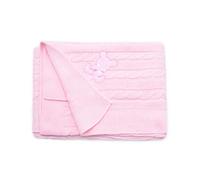 PEKITAS Baby Knitting Yarn Blanket 100 x 100 cm 100% Eco-Friendly Acrylic Made in Portugal Pink