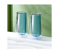 PEKJI Color double-layer glass coffee cup home heat-resistant drinking glasses juice beverage cups milk tea mug 250ml/8.8oz
