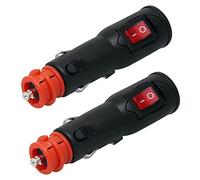 PEKKA 2 PCS Power Adapter Connector 12V Car Plug with Fuse and Switch 20mm Cig / 12mm DIN for Euro Vehicle Electrical Socket