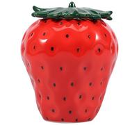 PEKLOKIW Crystal Strawberry Shaped Jar with Lid, Ceramic, Red, One Size, Minimalist, Multipurpose Container, Jar
