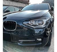 PEKMAR 2pcs Gloss Black Eyebrows,For BMW 1 Series F20 F21 2011-2014,Car Headlight Eyelids Lids ABS Plastic Accessories,Black