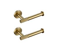 PEKMAR Bathroom Hardware Accessories Set Brushed Gold Knurled Brass Kit Towel Bar Ring Robe Hook Paper Holder Towel Ring Toilet Brush,2 Paper Holder