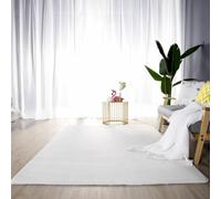 PEKMAR Grey Rugs Living Room Sofa Area Coral Velvet Carpet in the Bedroom Thicken Balcony Cushion Antiskid Kid Bedside Floor Home Decor(80x160cm 31x63in/White)