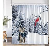 PEKMAR Landscape Shower Curtains Brown Scenery Home Bathroom Decor Bath Curtain Set With Hooks,1908AL,300x180cm,118x70in