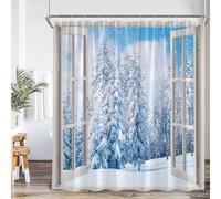 PEKMAR Landscape Shower Curtains Brown Scenery Home Bathroom Decor Bath Curtain Set With Hooks,6474AE,300x180cm,118x70in