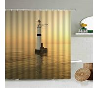 PEKMAR Shower Curtain Sea Sunset Natural Scenery Bathroom Waterproof Polyester Curtains Home Decoration With Hook Set,6,W165xH180cm