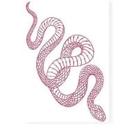 PEKNUX Temporary Tattoo Stickers - Realistic Snake Design - Large Size - Red - Waterproof - For Teens & Adults