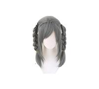 Peko Pekoyama Double Braided Dark Grey Synthetic Costume Cosplay Wig for Halloween Party