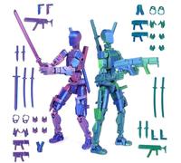 PEKOIU T13 Action Figure Set (Assembly Completed) Age 3+, 3D Printed Multi-Jointed, Multi-Articular Lucky Mobile Robot,Desktop Decorations for Game Lovers Toys