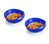 pekokavo 5.8" Anti-Spill Suction Bowl for Seniors, Non-Slip No Tip Adaptive Feeding Bowl for Elderly, Disabled Adults, or Parkinson's, Pack of 2 (Blue Bowls)