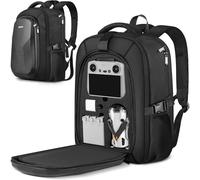 PEKREWS Carrying Case for DJI Mini 4 Pro/Mini 3 / Pro, RC 2/ RC-N3/N2/N1 Controller, Drone Backpack Fits 15.6 Inch Laptop, Waterproof Hard Travel Bag for Fly More Combo and Drone Accessories, Black
