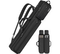 PEKREWS Pool Cue Case, Pool Stick Case 4x5 with Multiple Pockets Holds 4 Butts 5 Shafts, Soft Padded Sturdy Pool Cue Bag, Billiard Cue Backpack with Adjustable Shoulder Straps for Men and Women