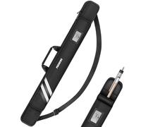 PEKREWS Pool Cue Case, Soft Pool Stick Case 1x1 Holds 1 Butt and 1 Shaft with Queue Zipper Pocket, Sturdy Polyester Billiard Cue Bag with Shoulder Strap Handle, Billiard Stick Bag for Men and Women