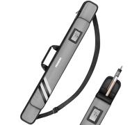 PEKREWS Pool Cue Case, Soft Pool Stick Case 1x1 Holds 1 Butt and 1 Shaft with Queue Zipper Pocket, Sturdy Polyester Billiard Cue Bag with Shoulder Strap Handle, Billiard Stick Bag for Men and Women