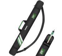 PEKREWS Pool Cue Case, Soft Pool Stick Case 1x1 Holds 1 Butt and 1 Shaft with Queue Zipper Pocket, Sturdy Polyester Billiard Cue Bag with Shoulder Strap Handle, Billiard Stick Bag for Men and Women