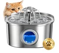 PEKTACO Cat Water Fountain, 3.2L Stainless Steel Pet Fountain, 1 Filter