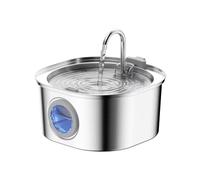 PEKTACO Cat Water Fountain Stainless Steel, 3.2L/108oz Cat Water Dispenser with Quiet Water Pump and Water-Level Window, Dishwasher Safe Pet Drinking Fountain for Cats Indoor with Replacement Filter