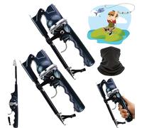Pekven Fishing Rod, EasyFish Folding Rod, Blissfish Folding Fishing Rod, Fishing Gear Fishing Rod and Reel Combos,Telescopic Fishing Rod, Built-in with 80m Line Travel (2sets)