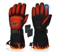 PEKWZIZ Heated Gloves, 5V 6000mAh Rechargeable Heated Gloves for Men Women, Waterproof & Upgrade Non-Slip Electric Heating Glove for Motorcycling, Hunting, Skiing, Outdoor Work (Black-UK, X-Large)
