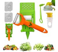 Pelador Multifuncional 2-En-1, 2025 New Julienne Peeler Vegetable Peeler with Spiral Slicer Tool, Multifunctional Kitchenware Set with Grating Plate, Double-Edged for Easy Peeling,for Fruits (2 Set)