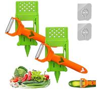 Pelador Multifuncional 2-en-1 - Dual Stainless Steel Julienne & Vegetable Peeler, Lemon Squeezer, Potato Spiralizer, Multi-Use Fruit & Veggie Peeler Kitchen Tool (2Pcs)