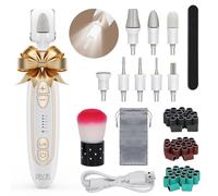 PELCAS Electric Nail File, 5 Speeds Manicure and Pedicure Kit, Cordless Nail Drill with LED Light, Electric Nail File for Human, Pet, Thick Toenails, Natural & Acrylic Nails