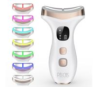 PELCAS EMS Microcurrent Face Massager,Hot & Cold Compress Facial Massager 7 Color 3 Modes Anti-Wrinkle Face Massager Electric with LED Display Face Lift Device for Neck, Jaw, Cheek