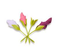 Peleg Design Bloom Napkin Holders for Tables, Set of 4 Green Stemmed Plastic Twist Flower Buds Serviette Holders Plus White Napkins for Making Original Table Arrangements